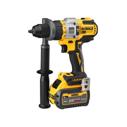 DEWALT Mașină de găurit cu percuție cu acumulator 18-54 V fără perie de cărbune (1 x baterie de 6,0 Ah + încărcător) DCD999T1
