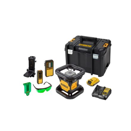 DEWALT Laser rotativ cu autoaliniere fără fir 18 V (verde) (1 x baterie de 2,0 Ah + încărcător + TSTAK) DCE079D1G