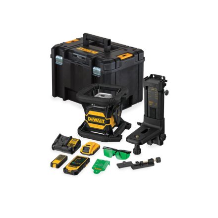 DEWALT Laser rotativ fără fir 18 V (verde) (1 x baterie de 2,0 Ah + încărcător + TSTAK) DCE080D1GS