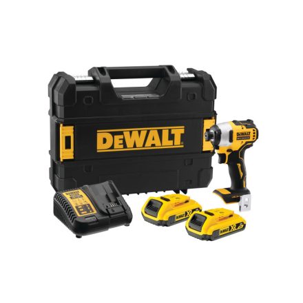 Șofer cu impact DEWALT 18 V fără perie de cărbune (2 x 2,0 Ah baterie + încărcător + TSTAK) DCF809D2T