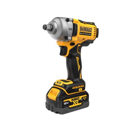 Șofer cu impact DEWALT 18 V fără perie de cărbune (2 x 5,0 Ah baterie + încărcător + capac) DCF891P2G