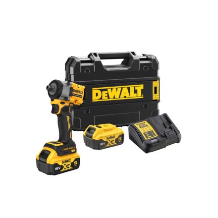 DEWALT Șurubelniță cu impact cu acumulator, 18 V, 1/2", 406 Nm (2 x acumulatori 5,0 Ah + încărcător + TSTAK) DCF922P2T