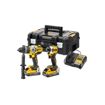 DEWALT Set de unelte cu acumulator 18 V (DCF850 + DCD999 + 2 x 5,0 Ah Power Stack acumulator + încărcător + TSTAK)