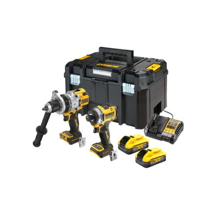 DEWALT Pachet de forță cu acumulator 18 V (DCF860 + DCD1007 + 2 x 5,0 Ah Power Stack acumulator + încărcător + TSTAK)