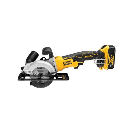DEWALT Ferăstrău circular fără fir 18 V fără perie de cărbune (2 x 5,0 Ah baterii + încărcător) DCS571P2