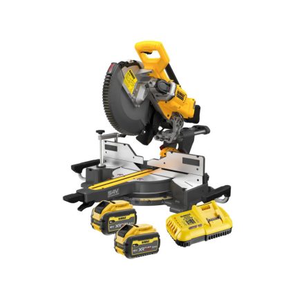 DEWALT ferăstrău de onglet cu acumulator 18 V (2 x 9,0 Ah baterie + încărcător) DCS781 x 2