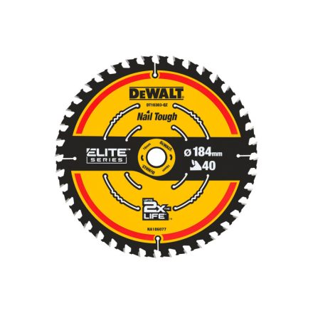 DEWALT EXTREME Disc de tăiere pentru lemn 184 x 16 x 1,65 mm / 40T