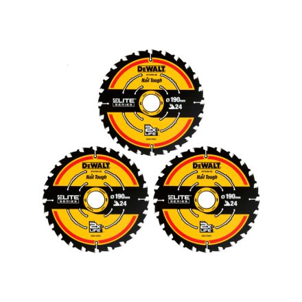 DEWALT EXTREME Disc de tăiere pentru lemn 190 x 30 x 1,65 mm / 24T (3 buc)
