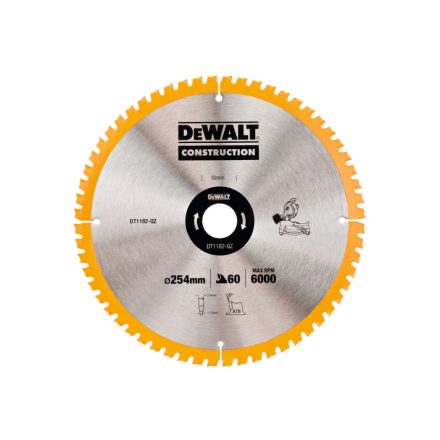 DEWALT Disc de tăiere pentru lemn 254 x 30 x 2,4 mm / 60T ATB