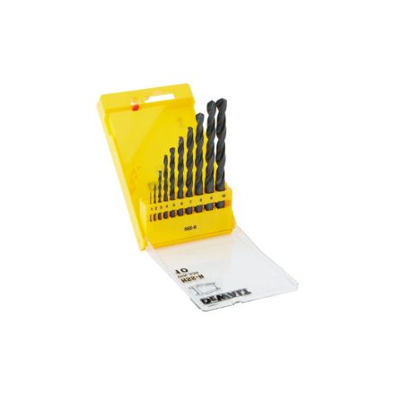 DEWALT Set de burghie elicoidale, 10 piese HSS-R DIN 338 (1,0 - 10 mm)