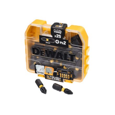 DEWALT Vârf Flextorq PH2 x 25 mm într-o cutie Tough Case (25 buc)