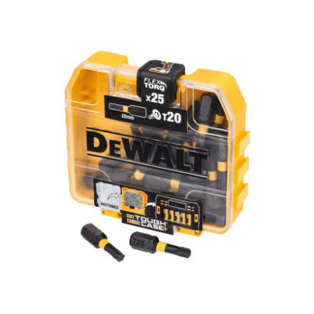 DEWALT Vârf Flextorq T20 x 25 mm într-o cutie Tough Case (25 buc)