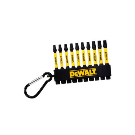 DEWALT Set de capete Torx cu carabină, 10 piese, 1/4" Hex (T20x3, T25x4, T30x3 / 57 mm) FLEXTORQ