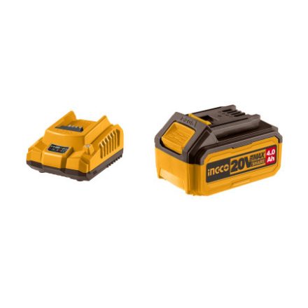 INGCO Set de acumulator și încărcător 20 V (1 x 4,0 Ah acumulator + încărcător de 2,0 A)