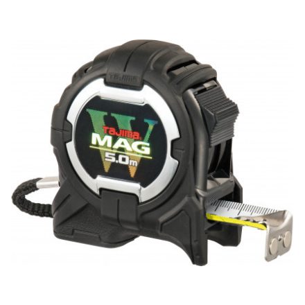 TAJIMA W-Mag Metru de măsurat 5 m x 25 mm cu scală pe ambele părți, cu carcasă magnetică