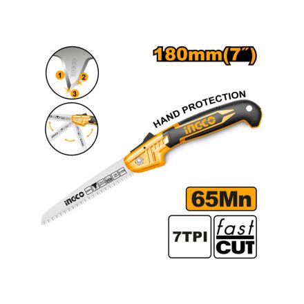 Fierăstrău pliabil pentru crengi INGCO 180 mm