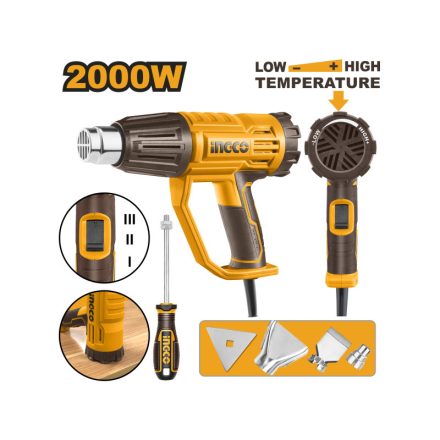 INGCO Pistol de aer cald 550°C 2000 W + accesorii