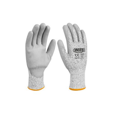 INGCO Mănuși de protecție la muncă XL anti-tăietură cu PU înmuiat 3/C