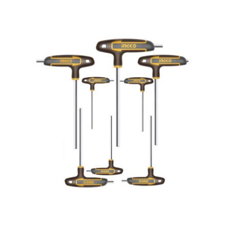 INGCO Set chei hexagonale în formă de T, 8 piese S2