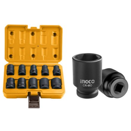 INGCO Set de chei tubulare cu clichet 10 bucăți 1/2" 10-24 mm CrMo