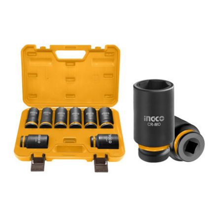 INGCO Set de chei tubulare lungi pentru mașină 8 piese 3/4" 26-38 mm CrMo