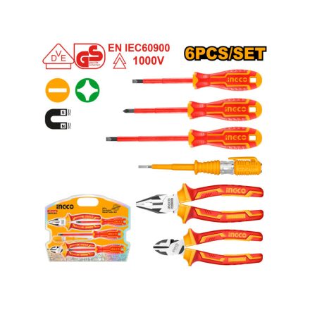 INGCO Set de unelte izolate 6 piese izolate până la 1000 V