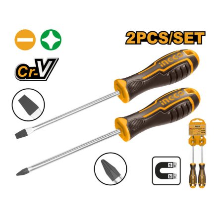 INGCO Set de șurubelnițe 2 piese CrV