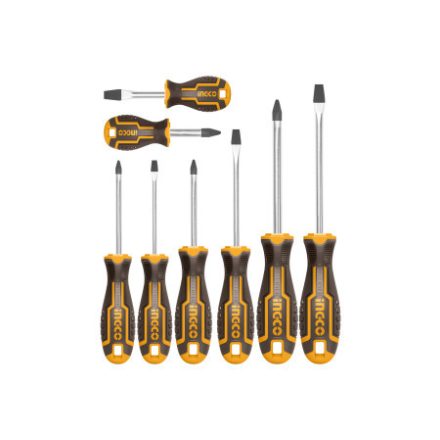 INGCO Set de șurubelnițe de 8 piese magnetice CrV