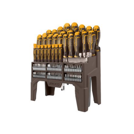 INGCO Set șurubelniță și bit 100 bucăți magnetice CrV