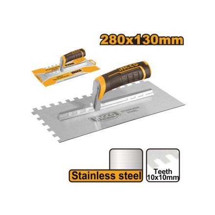 INGCO Mistrie cu dinți 130 x 280 mm inoxidabil 10 x 10 mm cu mâner moale