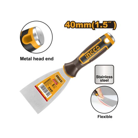 INGCO Gletieră 40 mm inox cu mâner moale