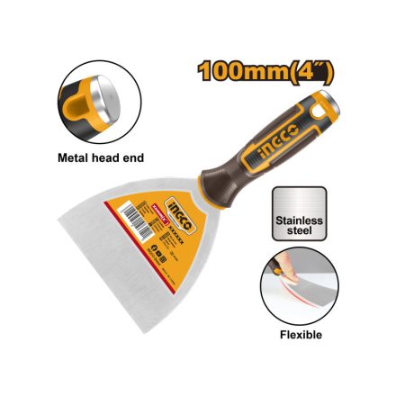 INGCO Șpaclu 100 mm inox cu mâner moale