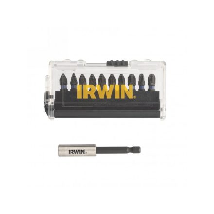 Set de biți IRWIN Impact Pro 10 bucăți 25 mm (2 x PZ1, 5 x PZ2, 3 x PZ3) + suport pentru biți