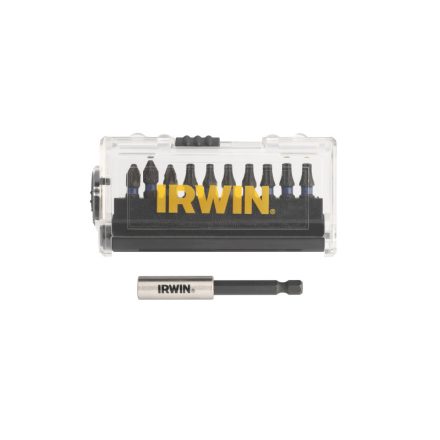 Set de biți IRWIN Impact Pro 10 bucăți 25 mm (3 x PZ2, 4 x TX20, 3 x TX25) + suport pentru biți