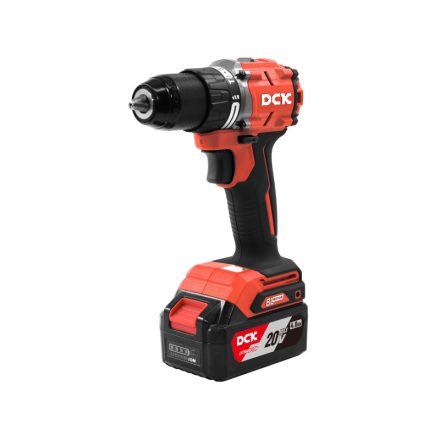 DCK Burghiu-șurubelnic cu percuție cu acumulator 60 Nm fără perii de cărbune 20 V (2 x 4,0 Ah baterie + încărcător)