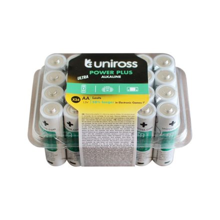 Baterie alcalină durabilă UNIROSS AA/creion 1,5 V (24 buc)