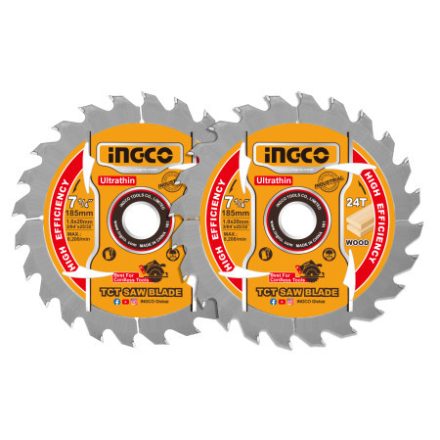 INGCO Disc de tăiere pentru lemn 185 x 20 x 1,0 mm / 24T (2 bucăți)