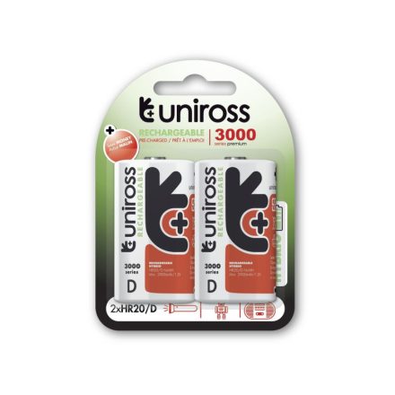 baterie UNIROSS D/goliath 1,2 V 3000 mAh (2 buc)