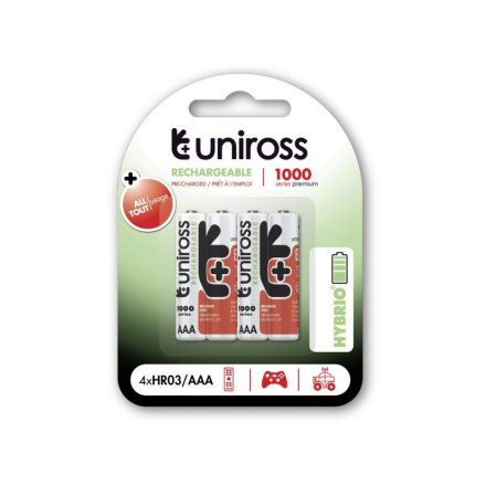UNIROSS AAA/micro baterie 1,2 V 1000 mAh (4 buc)
