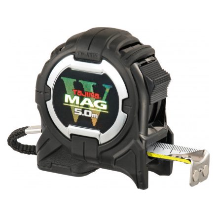 TAJIMA W-Mag Ruletă de măsurat 5 m x 25 mm, scalat pe ambele părți, cu carcasă magnetică