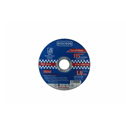 Disc de tăiere pentru metal ENCORE, 115 x 1,0 x 22,23 mm STEEL
