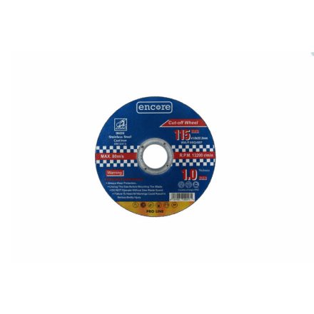 ENCORE Disc de tăiere pentru metal 115 x 1,0 x 22,23 mm INOX