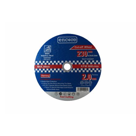 ENCORE Disc pentru tăierea metalului 230 x 2,0 x 22,23 mm STEEL