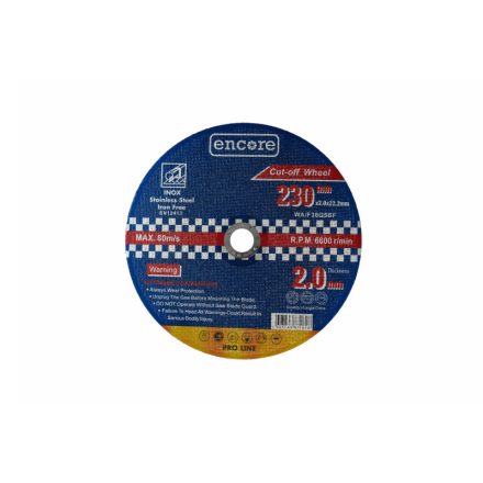ENCORE Disc de tăiere pentru metal 230 x 2,0 x 22,23 mm INOX