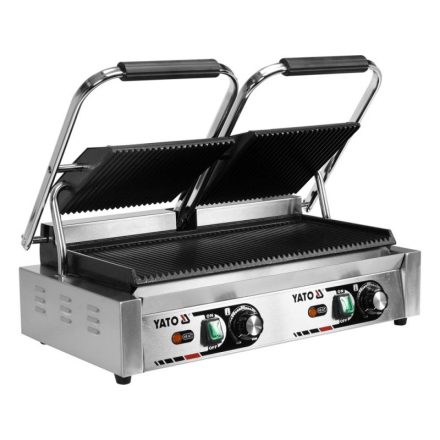 YATO GASTRO Gratar dublu contact 580 mm 3600 W tava de copt cu nervuri