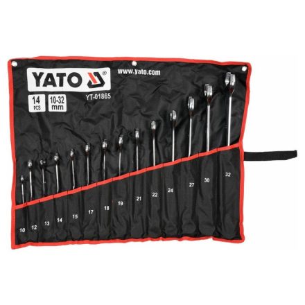 YATO Set chei inelare-combinate cotite, 14 piese, 10-32 mm