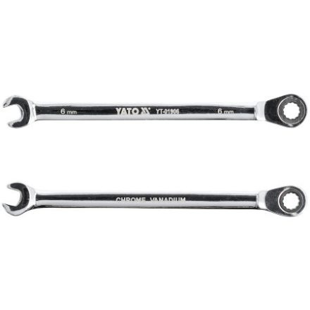 YATO Cheie combinată cu clichet 6 mm / 120 mm 72T CrV