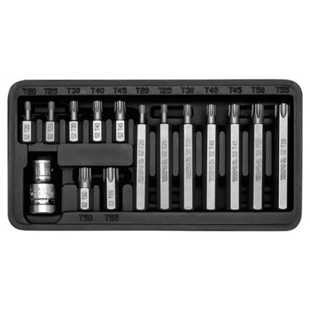 YATO Set de biți Torx de 15 bucăți 1/2": T20-T55