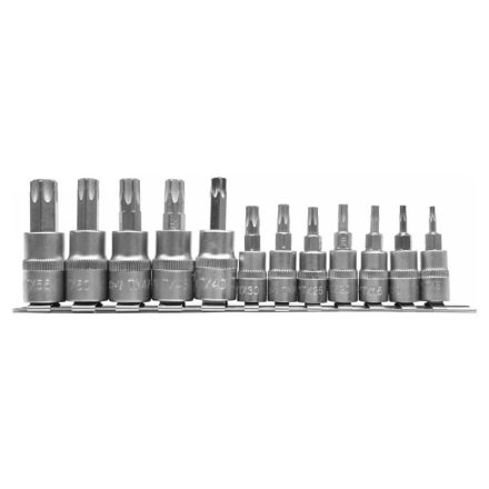 Set de prize YATO Bit 12 piese Torx 1/4", 3/8" CrV