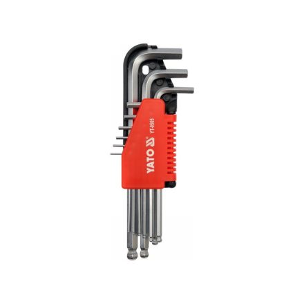 YATO Set chei hexagonale cu cap sferic 9 piese 1,5-10 mm CrV